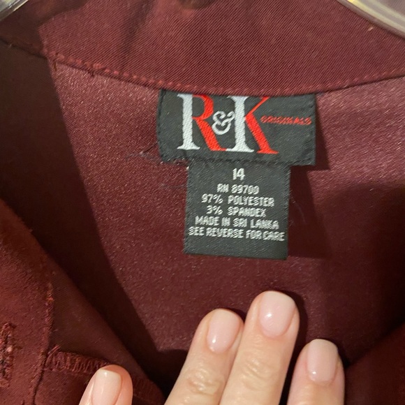 R & K Burgundy Button-Up Shirt - Picture 2 of 5